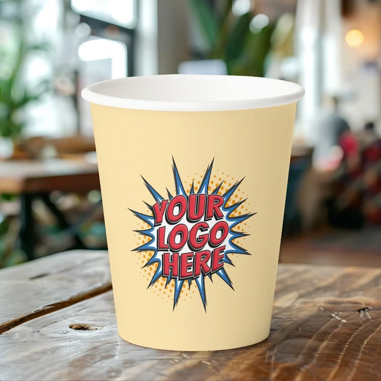 Custom Branded Paper Cups - Front & Back Logos