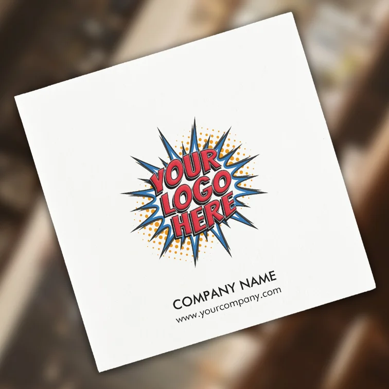 Paper Napkins with Cusom Logo and Business Contact Info
