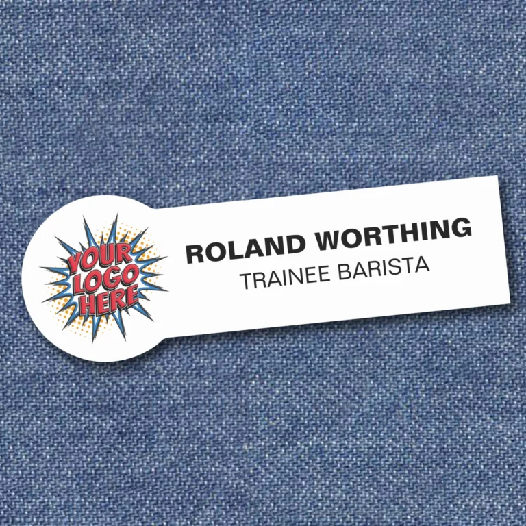 Shaped Staff Name Badge - Customize With Logo, Name and Job Role