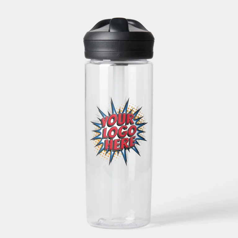 Clear Plastic Water Bottle With Logo on Two Sides