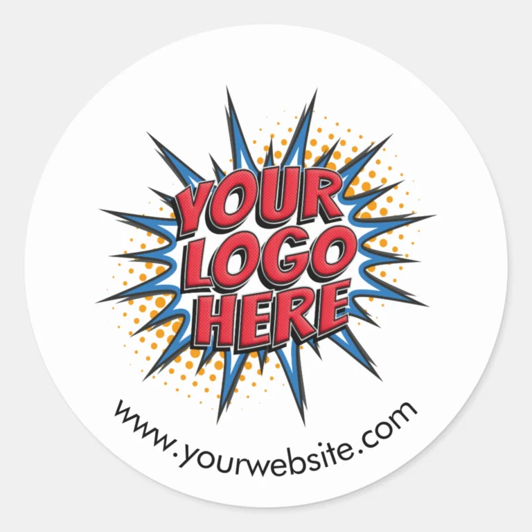 Custom Logo White Round Sticker Sheet - 20 Customizable Stickers