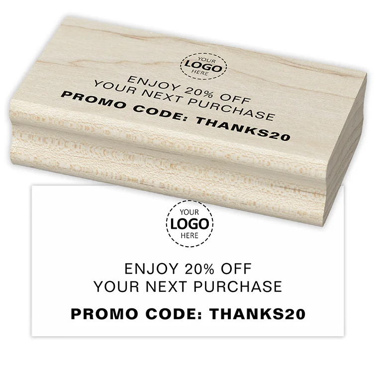 Custom Promotional Wooden Rubber Stamp WIth Logo