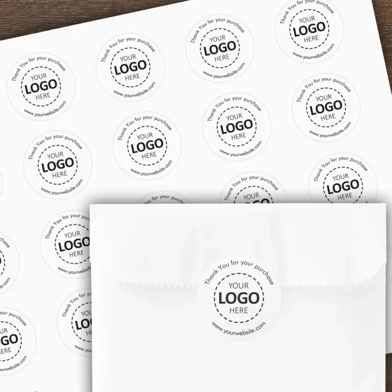 Sheet of 20 Round Stickers - personalize with logo, URL and Text