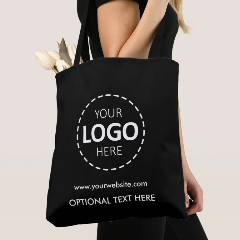 Customizable Black Tote Bag - Add your Logo and Compnay Website