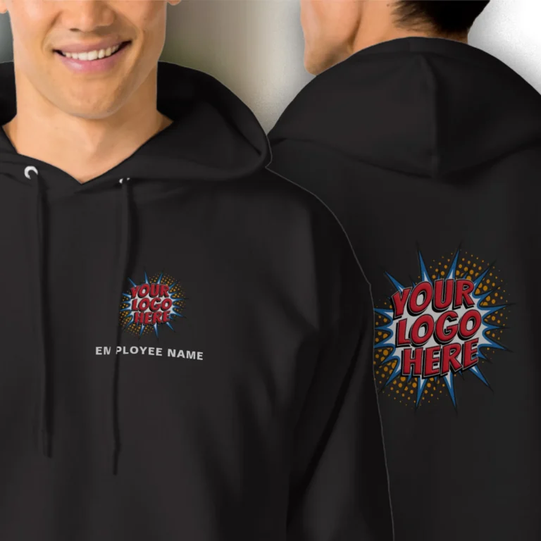 Name and Logo Upload Custom Black Hoodie