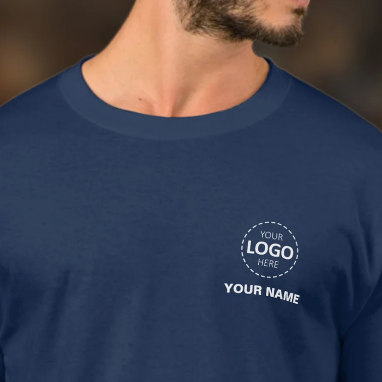 Staff Name Shirt with Logo - Navy Blue Staff Uniform Shirt