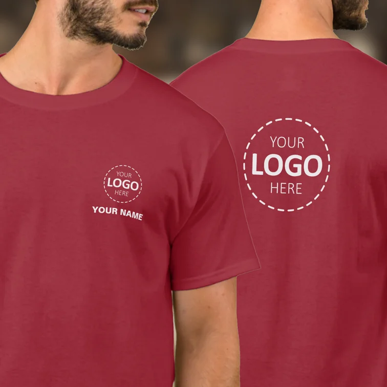 Custom Staff Uniform - Name and Logo Upload Custom Red T Shirt