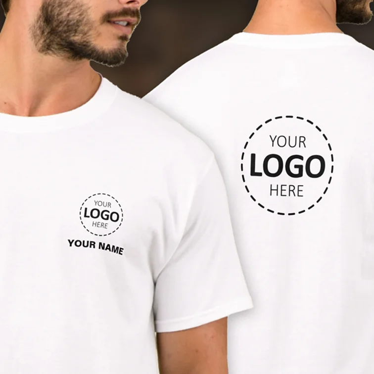Staff Uniform with Name and Logo - custom white branded t shirt