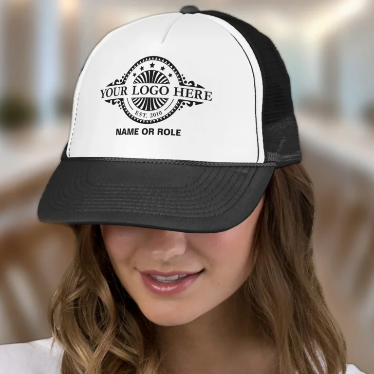 Promotional Logo and Text Trucker Hat - Custom Logo Cap