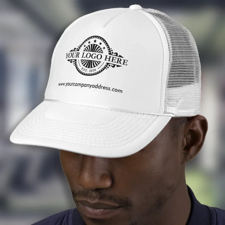 Promotional Logo and URL Trucker Hat - Custom Logo Cap