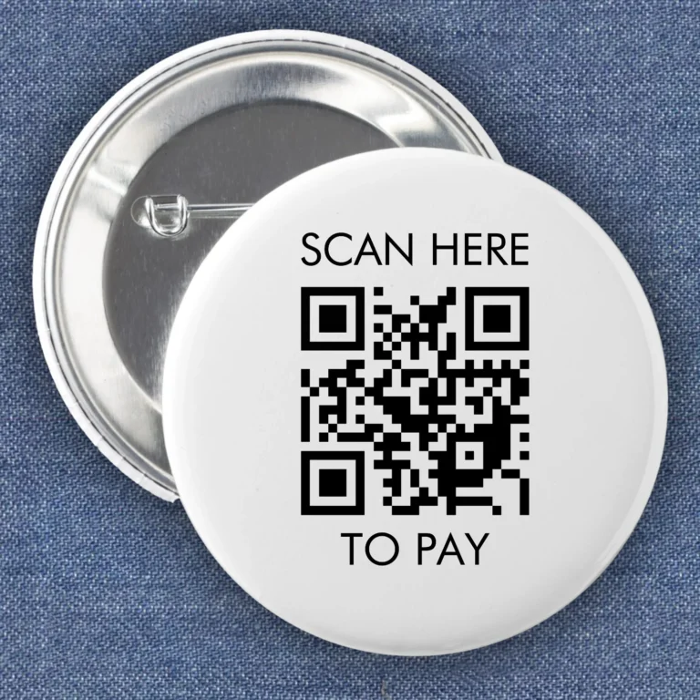 Custom Button Pin Badge - add payment app for QR code