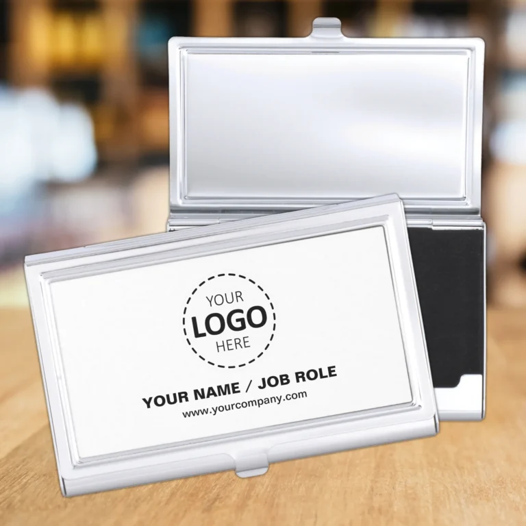 Simple Modern Logo & Text Upload Business Card Holder