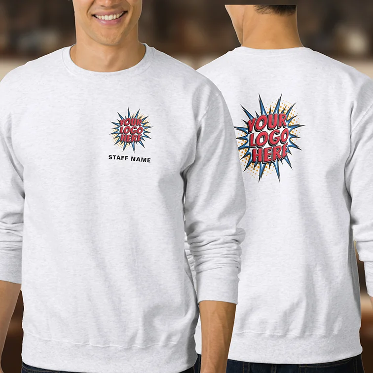 Custom Logo and Name Gray Sweatshirt