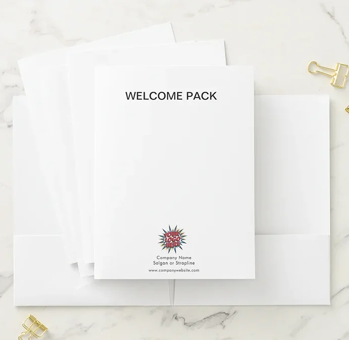 Custom Welcome Pack White Pocket Folder