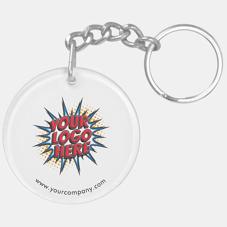 Logo and text Upload Acrylic Keychain