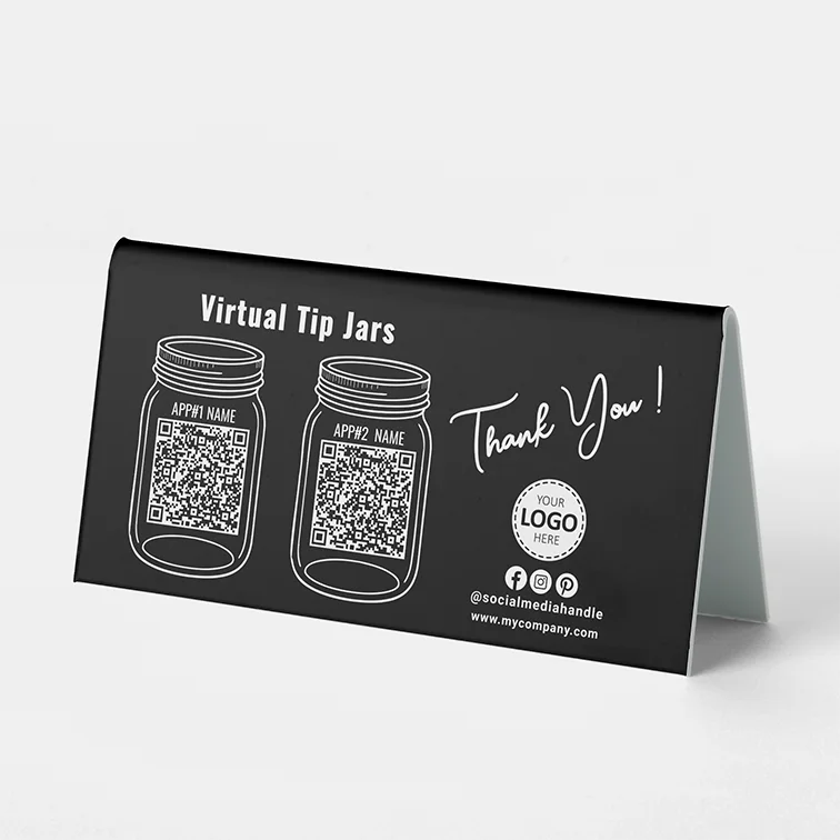 Customizable Virtual Tip Jar Sign In Black